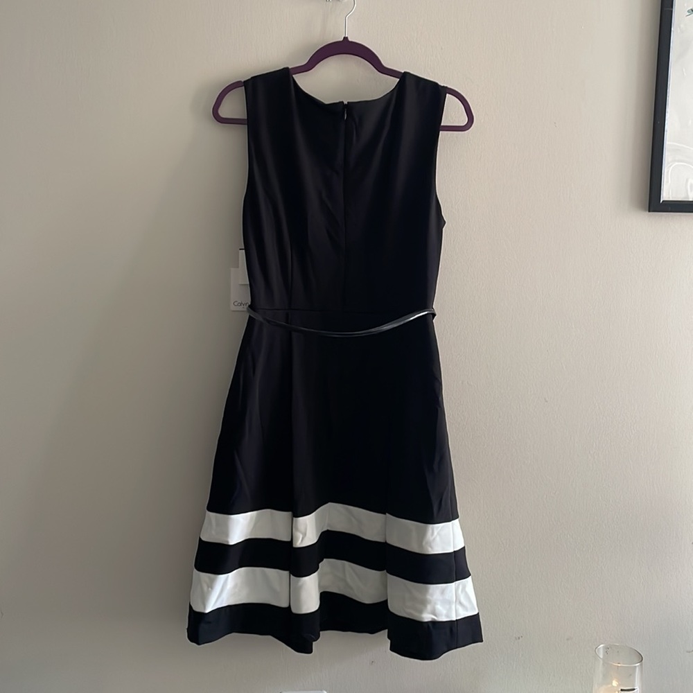 Black & White Belted Calvin Klein Dress NWT Size 12 - Picture 11 of 11